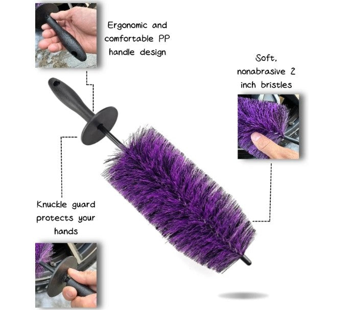 WH-01C PURPLE Soft Bristle Large Wheel Brush