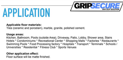 Grip Secure Anti-Slip Floor Treatment for Tiles and Natural Stones