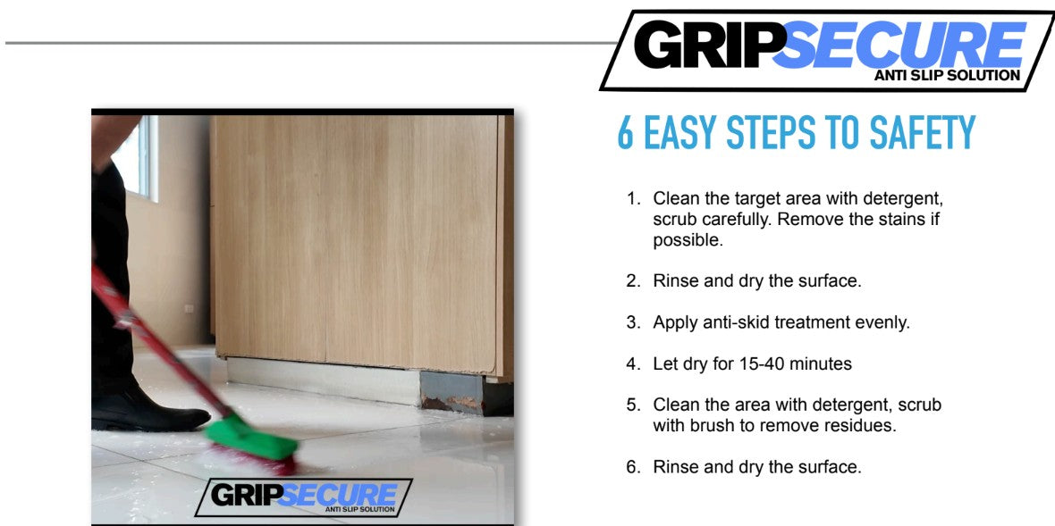Grip Secure Anti-Slip Floor Treatment for Tiles and Natural Stones