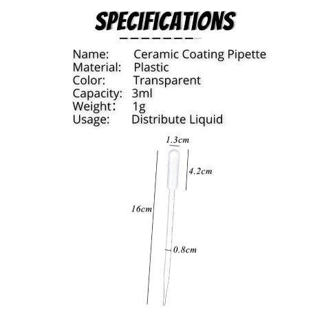 DT-037 3ml Plastic Disposable Ceramic Coating Pipette Distribution Coating Dropper For Car Care