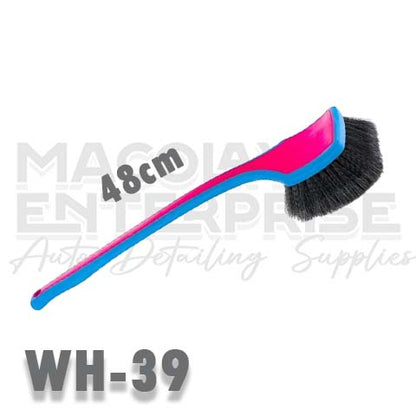 WH-39 Long Rubber Handle Fender Tire Soft Flagged Bristle Brush