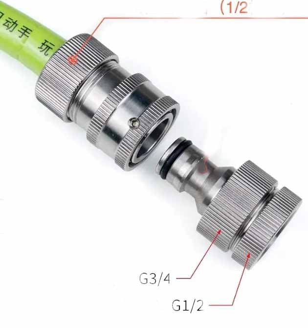 F52 Pressure Washer Inlet Quick Connect Set Stainless Fittings for 1/2 Hose
