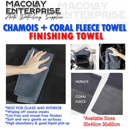 Finishing Towel Chamois + Coral Fleece Streak Free