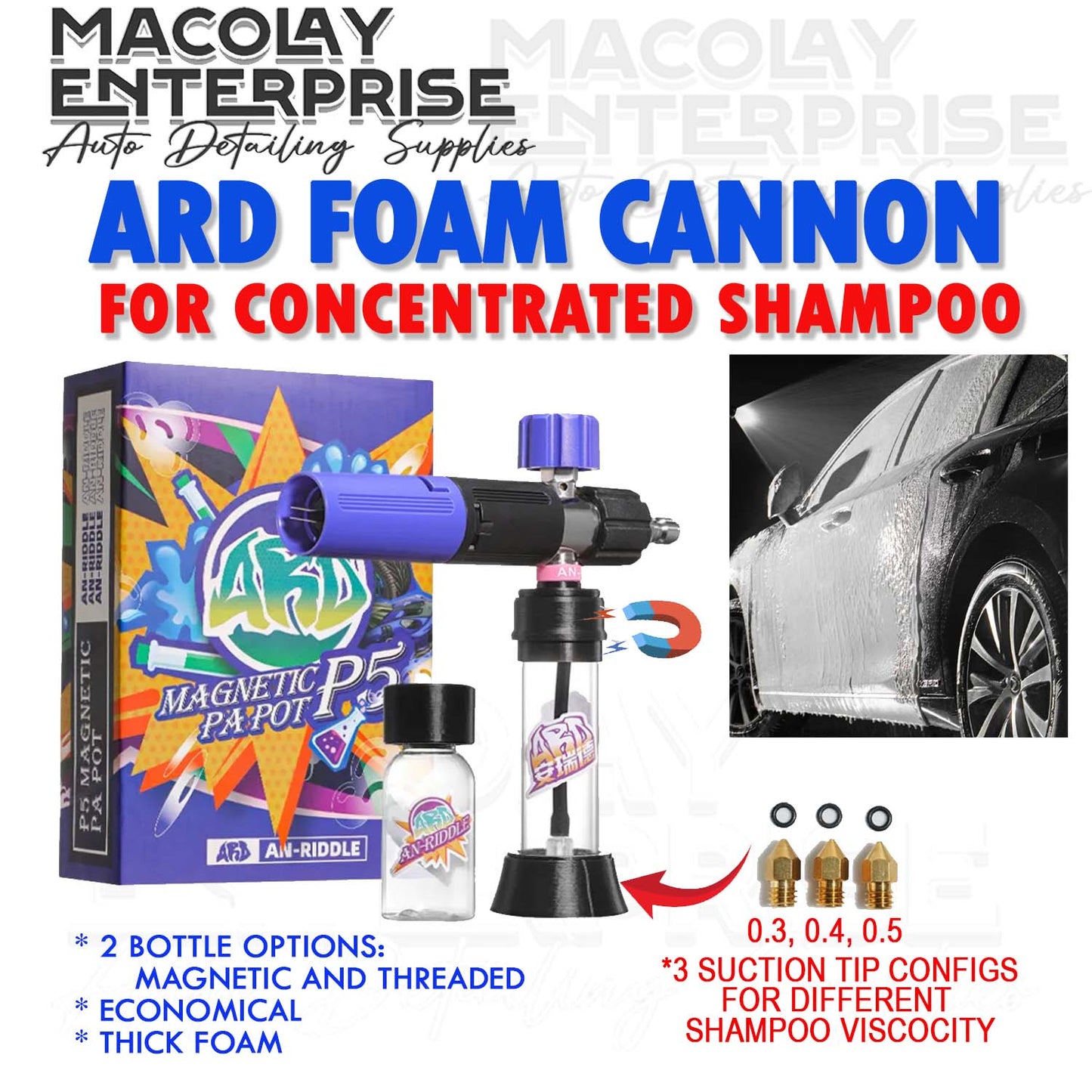 PA-027 ARD Foam Cannon Magnetic Bottle for Concentrated Shampoo