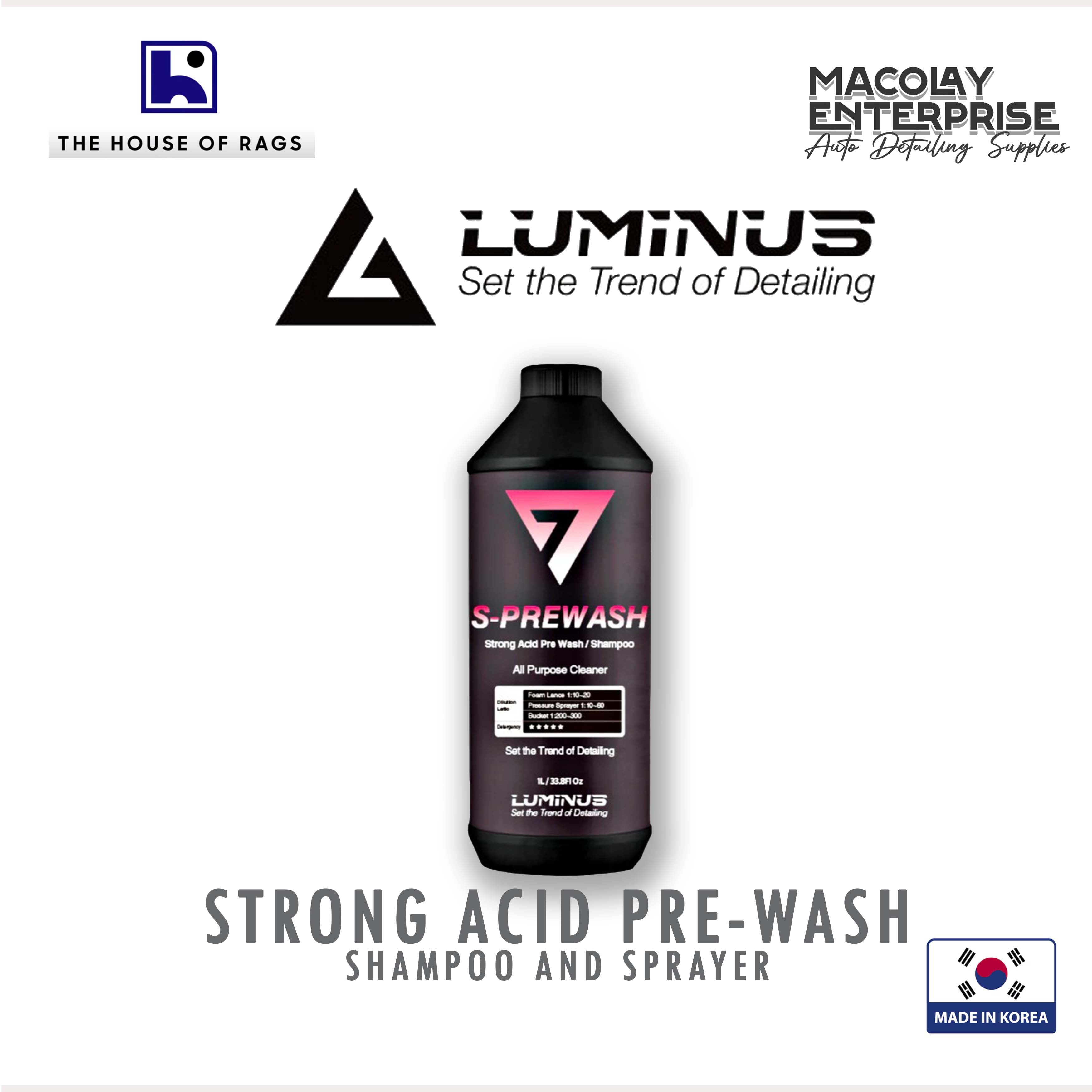 Luminus S-Prewash V2 Acid Car Shampoo and Spray 1 Liter – MacoLAy