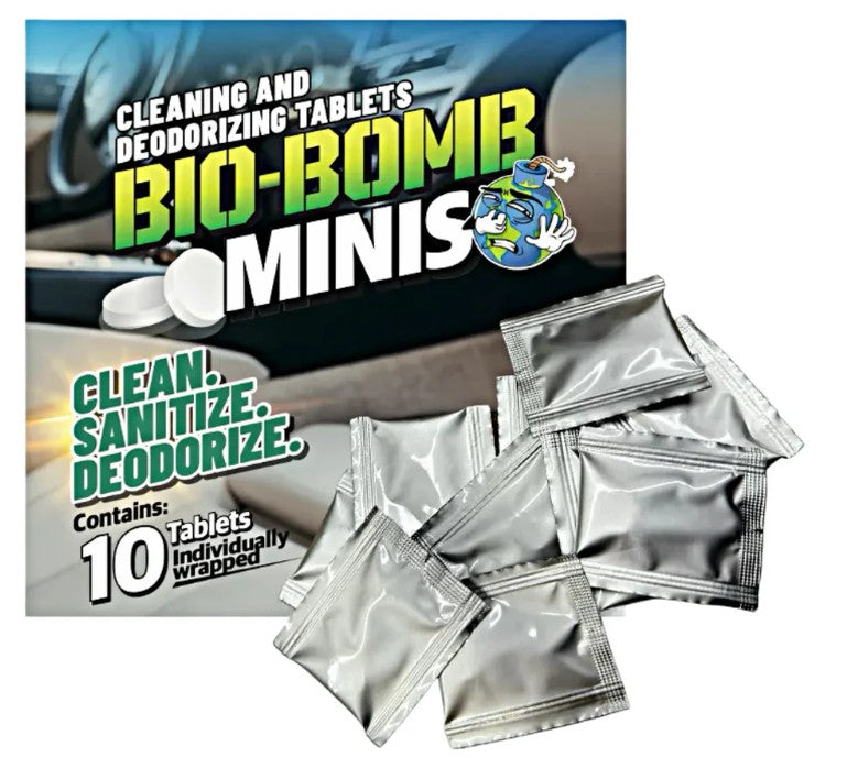 Bio-Bomb Minis Cleaning and Deodorizing Tablets for Cars 25s, 10s, 1s