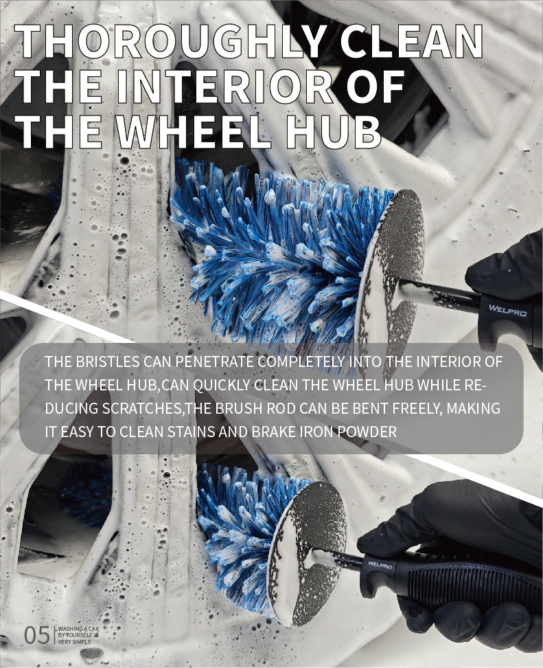 WH-01E Welpro Dark Blue SOFT Wheel Brush