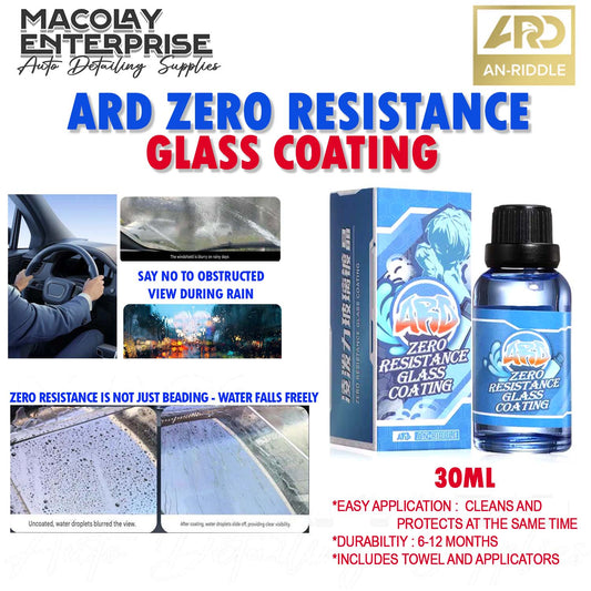 ARD Zero Resistance Coating Glass Coating Removes Oil Film and adds Protection 30ml
