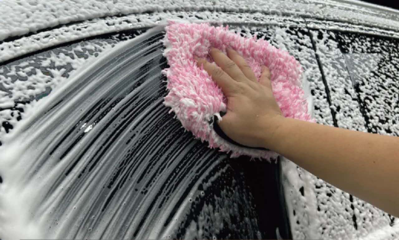 Welpro Car Wash Mitt Thumb Grip Thin Foam
