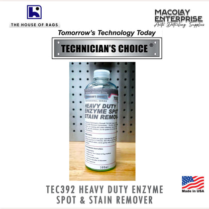 Technician's Choice TEC392 Heavy Duty Enzyme Car Interior Spot and Stain Remover 500ml Rebottled