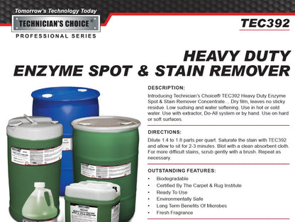 Technician's Choice TEC392 Heavy Duty Enzyme Car Interior Spot and Stain Remover 500ml Rebottled