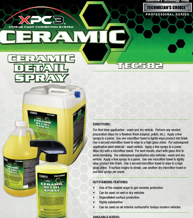 Technician's Choice TEC582 Car Ceramic Detail Spray 500ml Rebottled
