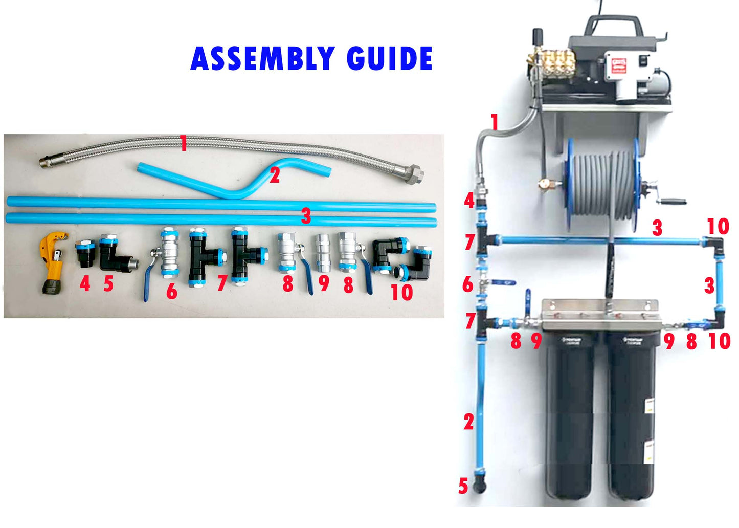 F53 Piping Kit for Deionized Water Wall Mount Pressure Washer System