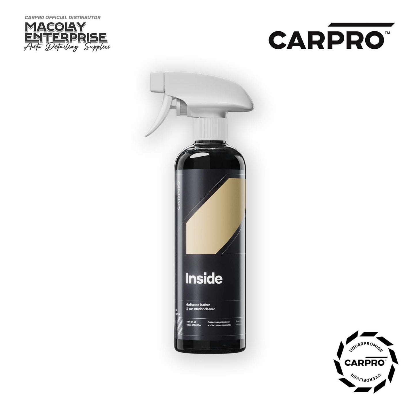 CarPro Inside Interior Cleaner Concentrated Upholstery, Plastic vinyl and Leather 500ml