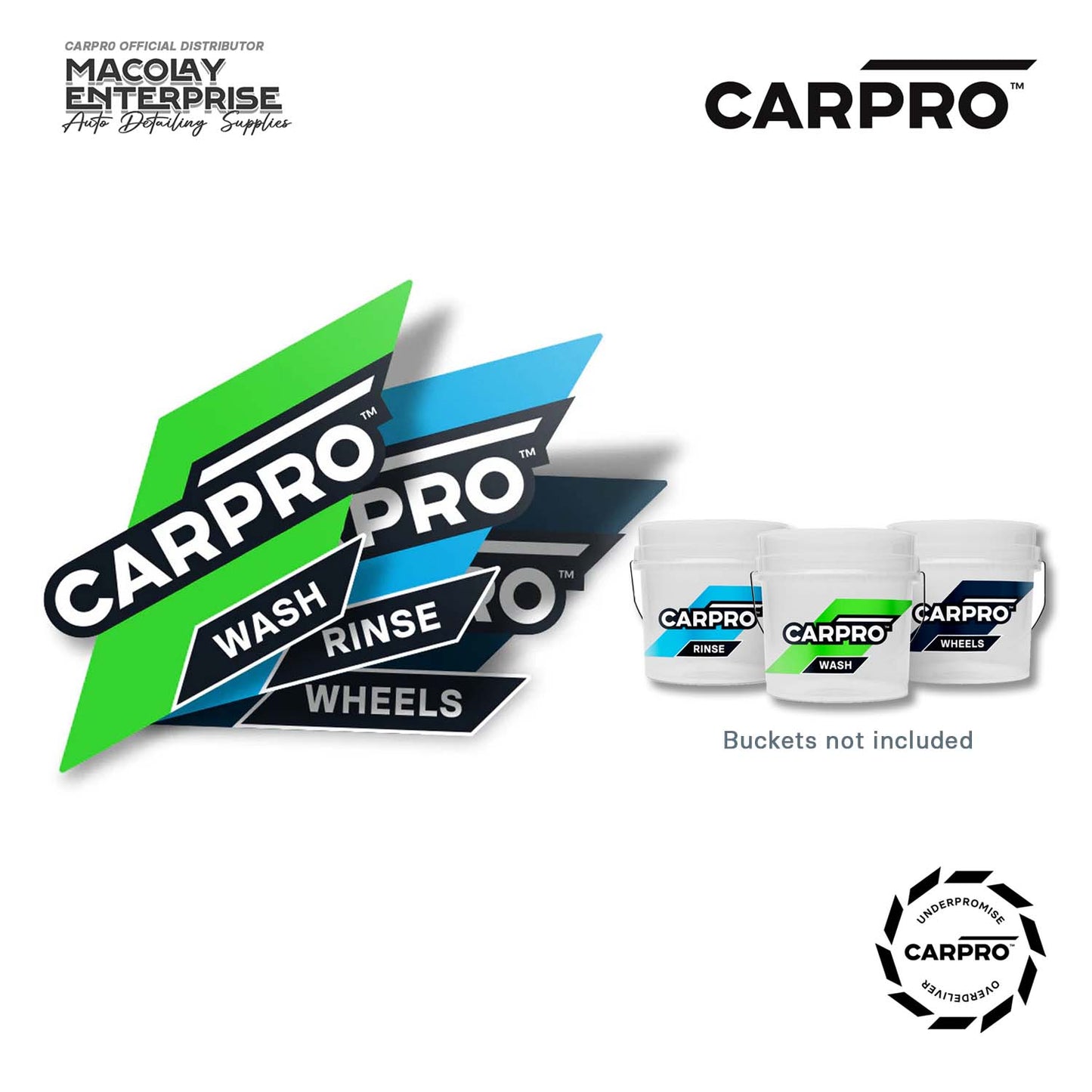 CarPro Wash Bucket Stickers 3 piece set