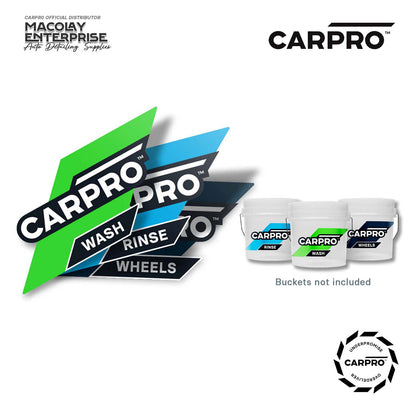 CarPro Wash Bucket Stickers 3 piece set