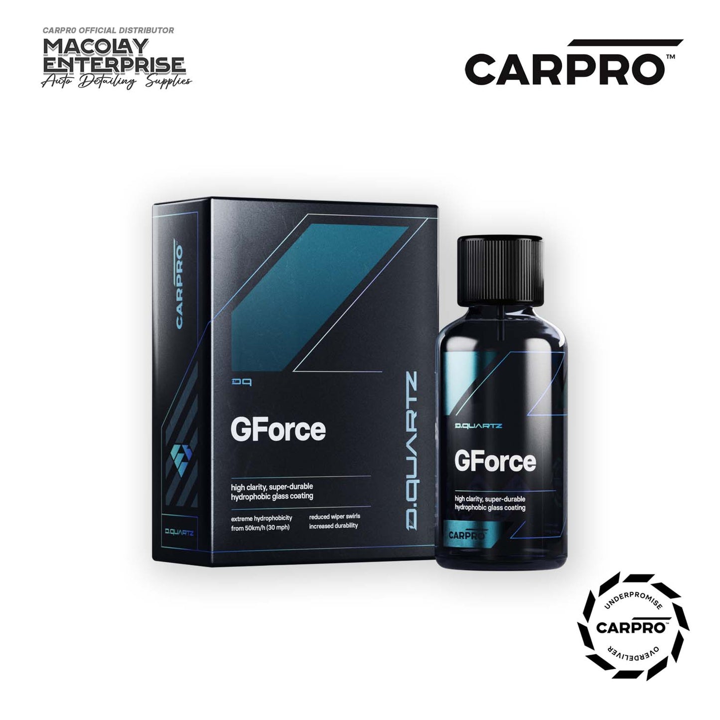 CarPro CQUARTZ GForce Super Durable Hydrophobic Glass Coating 50ml