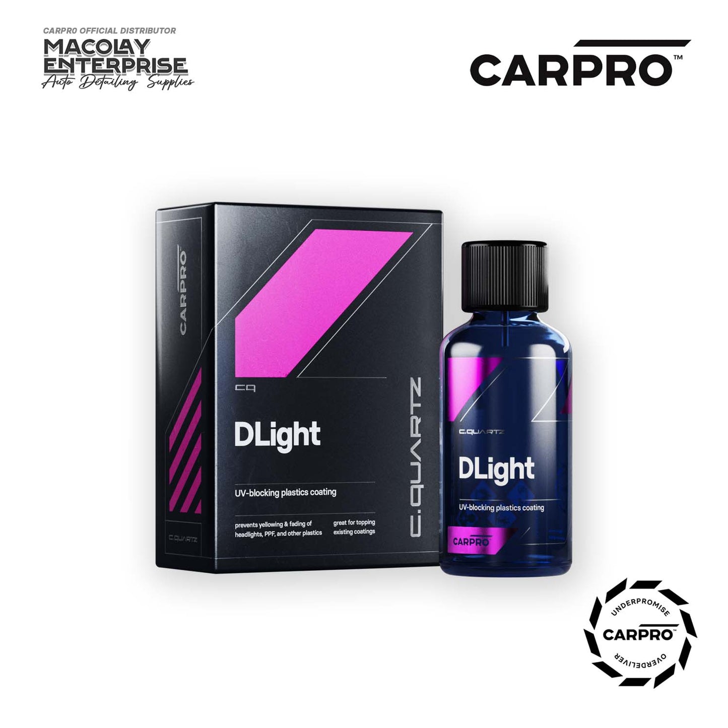 CarPro CQUARTZ DLight Plastic, PPF, Headlight Coating UV Protection 30ml
