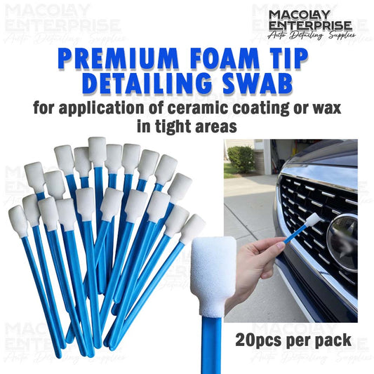 DT-043 Premium Foam Tip Detailing Swab, Coating or Wax Applicator on Tight Areas