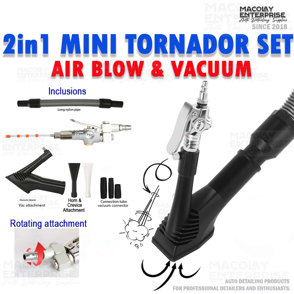 PA-039 2 in 1 Mini Tornador with Vacuum Attachment Set
