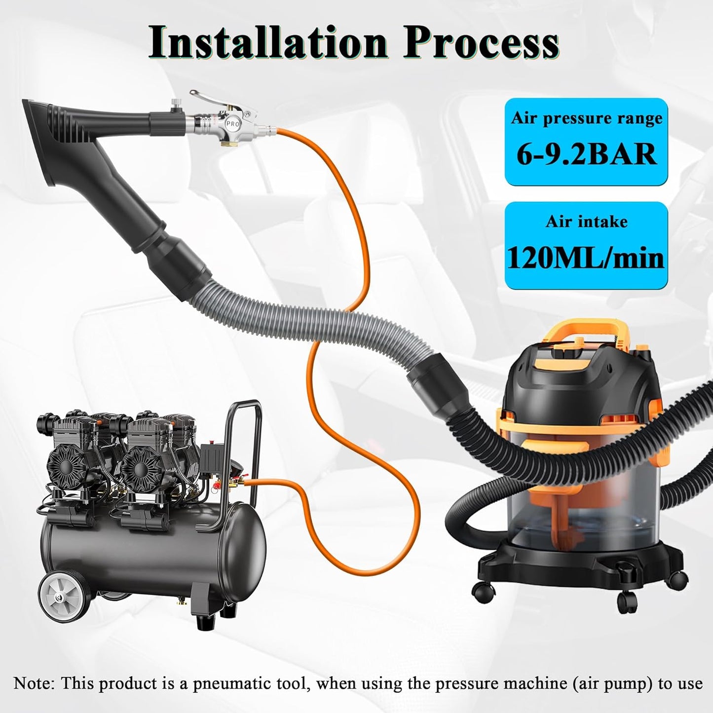 PA-039 2 in 1 Mini Tornador with Vacuum Attachment Set