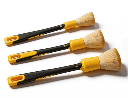 IN-62 Rubber Grip 3-pc Car Detailing Brush Set Ultra soft or Ultra Fine Tip