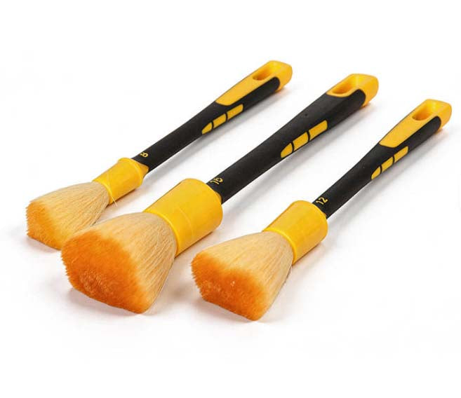 IN-62 Rubber Grip 3-pc Car Detailing Brush Set Ultra soft or Ultra Fine Tip