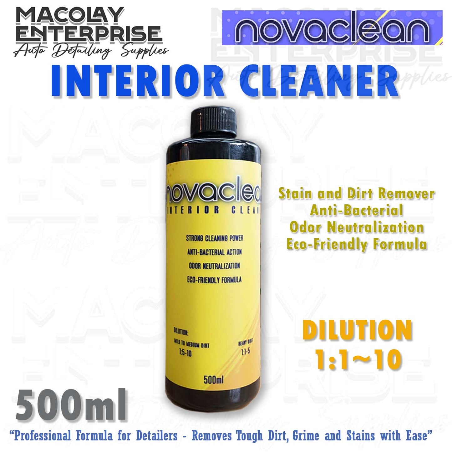 Novaclean Interior Cleaner or Exterior Cleaner 500ml or 4L