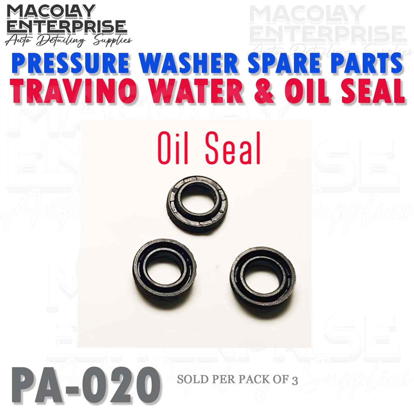 PA-020 Travino Water Seal or Oil Seal Pressure Washer spare Parts