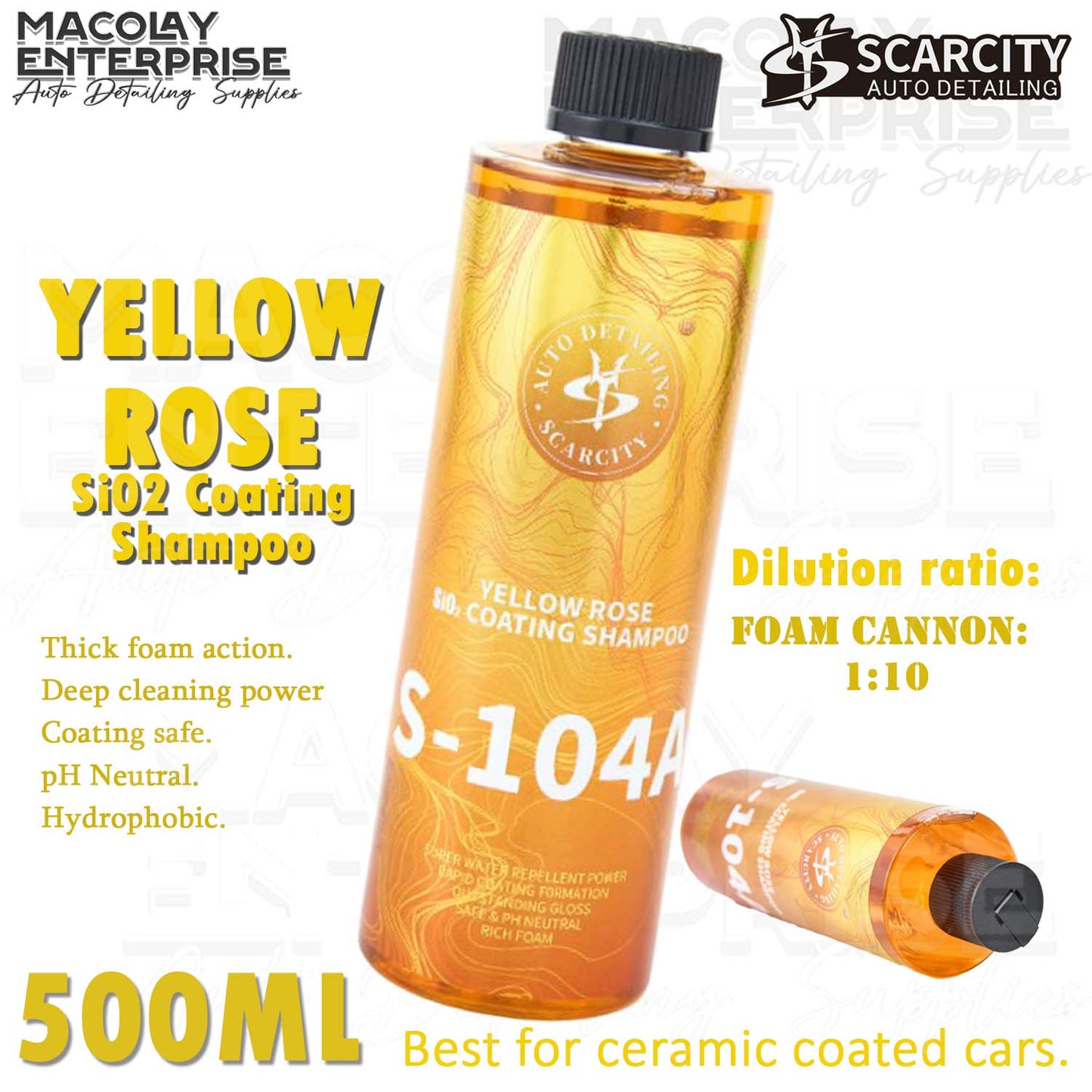 SCARCITY pH neutral Car Shampoo Green Forest, Yellow Rose, Smurf, Prewash 500ml