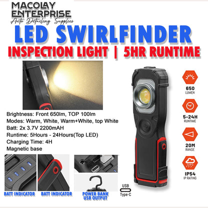 LT-018 Swirlfinder Inspection Rechargeable LED Light LARGE High Capacity Battery Worklight