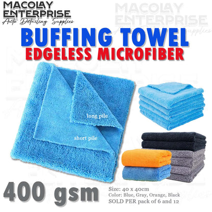 400gsm 40x40cm Edgeless Dual Pile Microfiber Detailing Towel