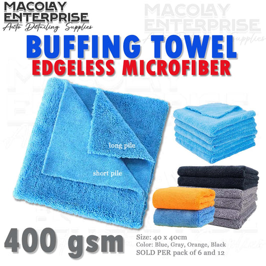 400gsm 40x40cm Edgeless Dual Pile Microfiber Detailing Towel