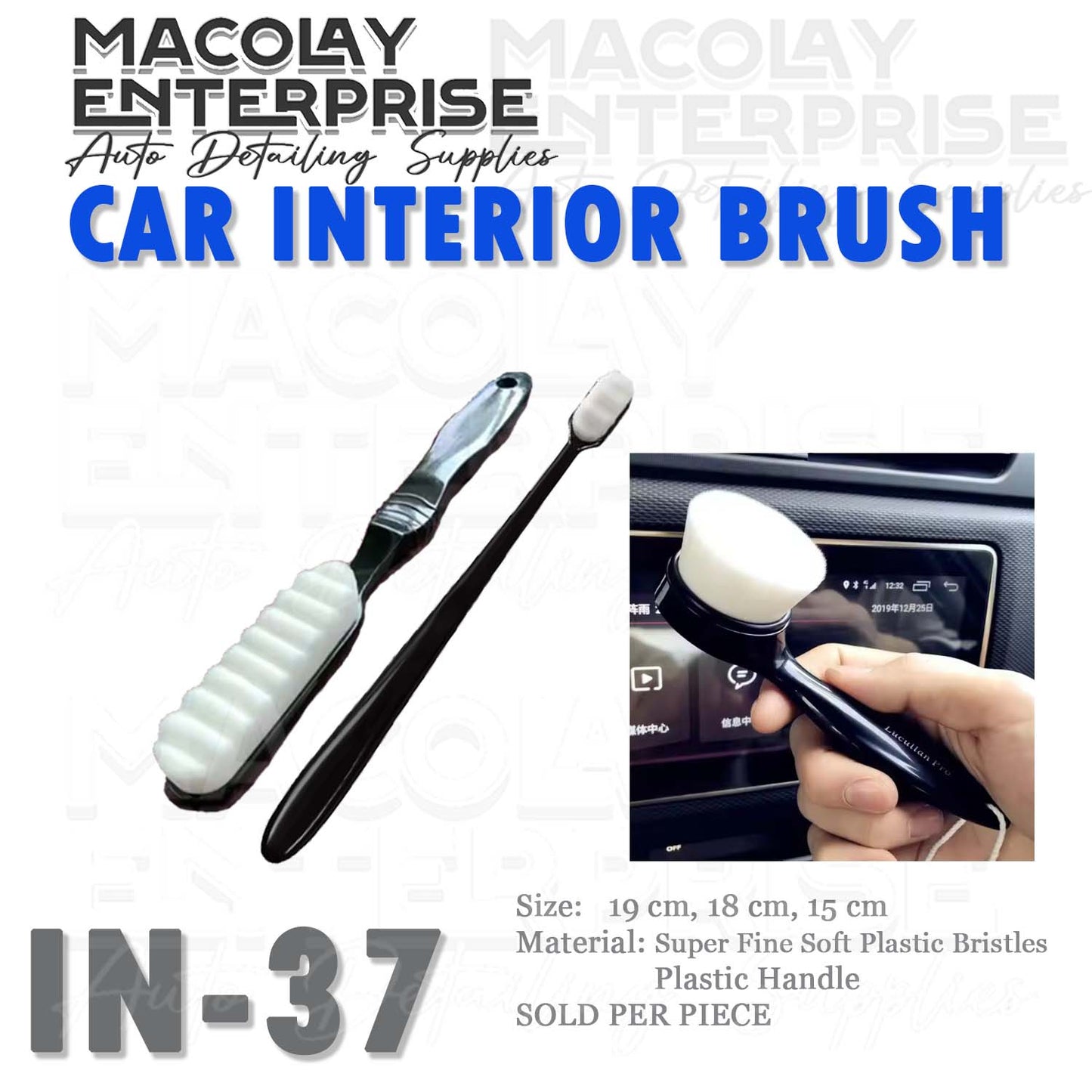 IN-37 Super Fine & Soft Bristle Piano Finish Car Interior Brush
