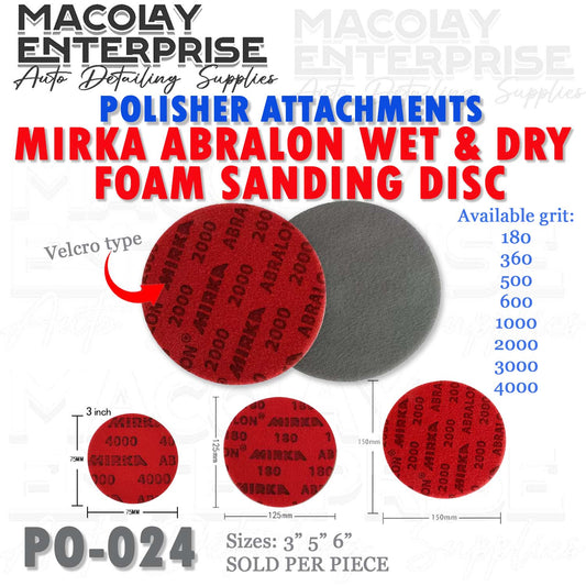 PO-024 Mirka Abralon Velcro Type Wet and Dry Foam Sanding Disc
