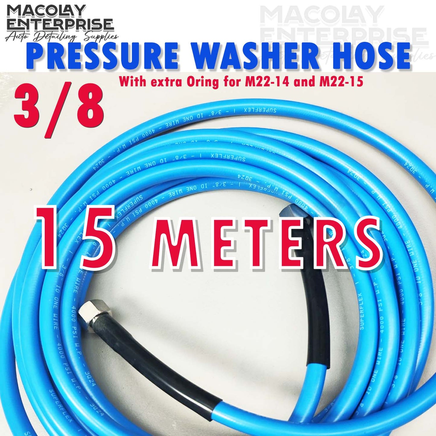 PA-012 Kink-free 3/8 High Pressure Hose Fits M22-14 and M22-15