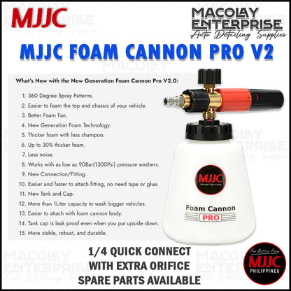 PA-008 MJJC PRO V2, S V3.0 or  PRO V3 (new bottle)  Foam Cannon for Pressure Washer