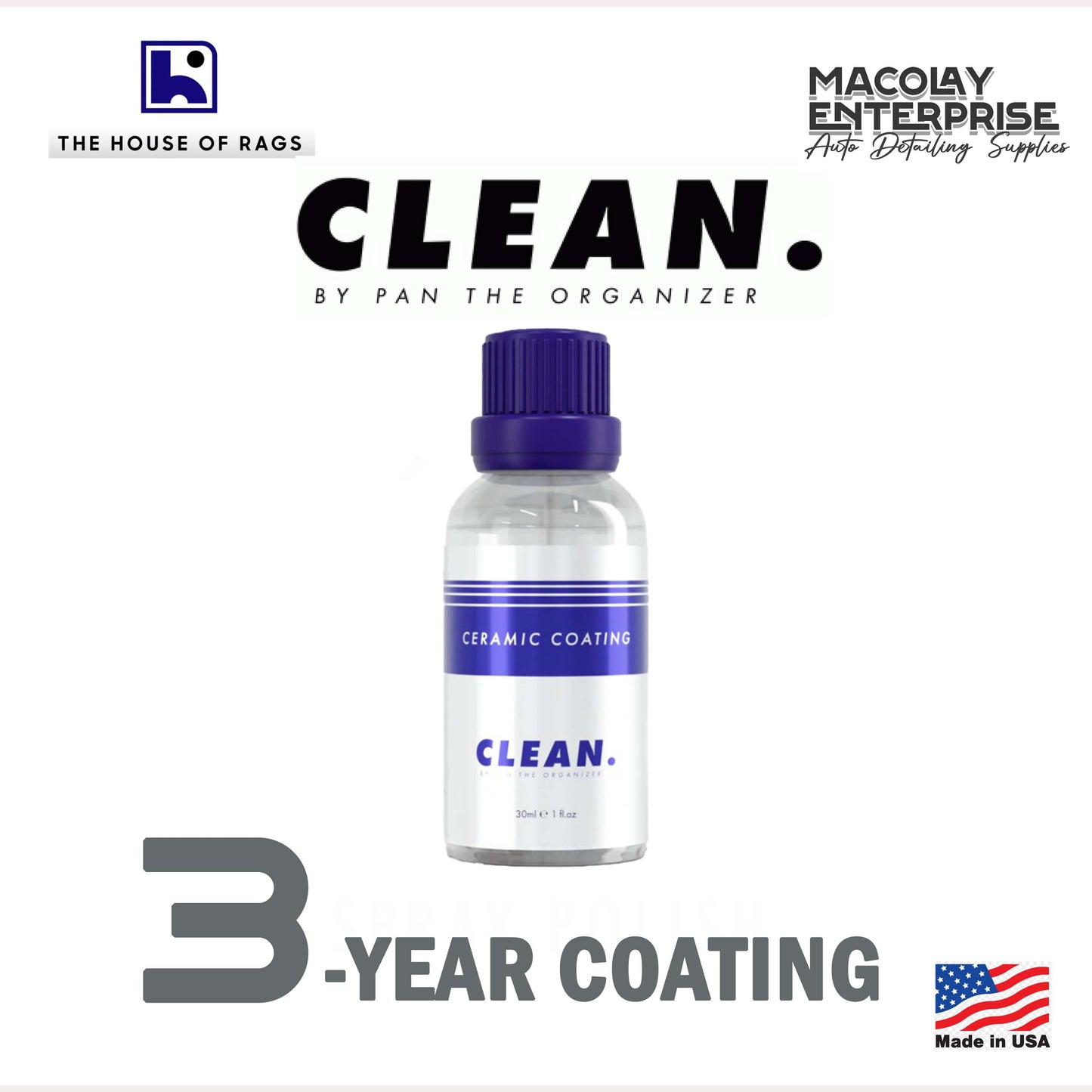 CLEAN. by Pan the Organizer Ceramic Coating 30ml