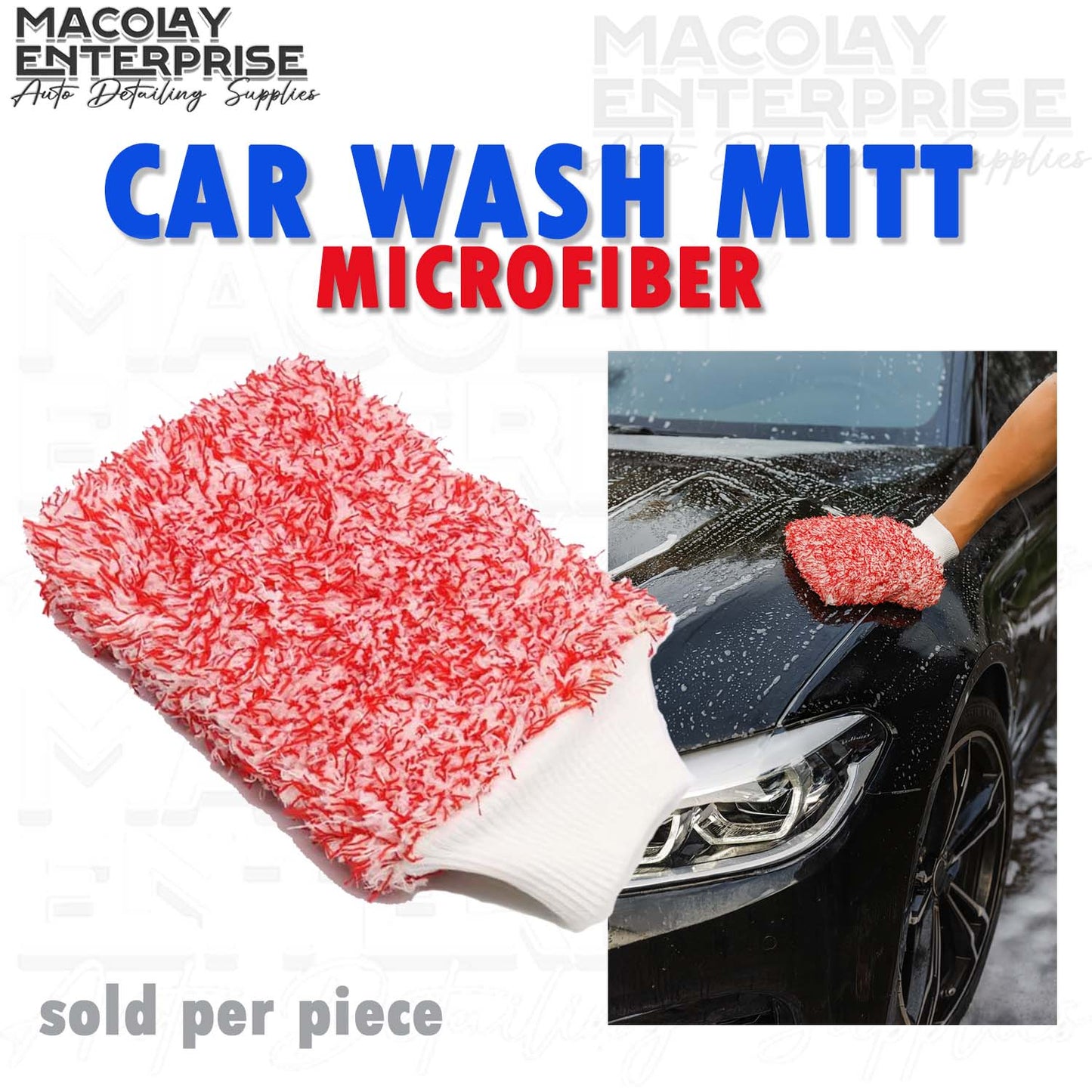 Premium Microfiber Car Wash Mitt 20cm x 30cm
