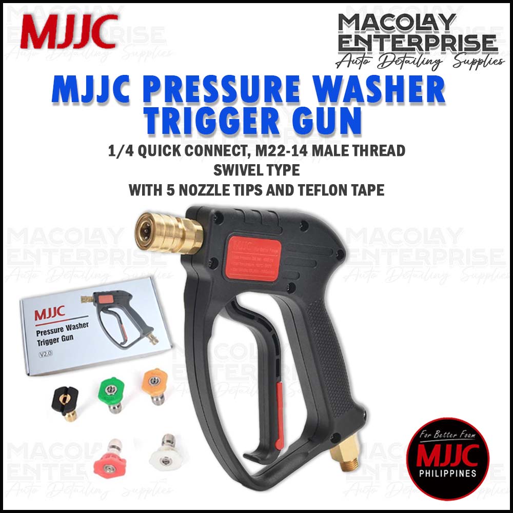 PA-021 MJJC Pressure Washer Trigger Gun V2.0. Swivel Type, 1/4 Quick Connect, M22-14 Thread