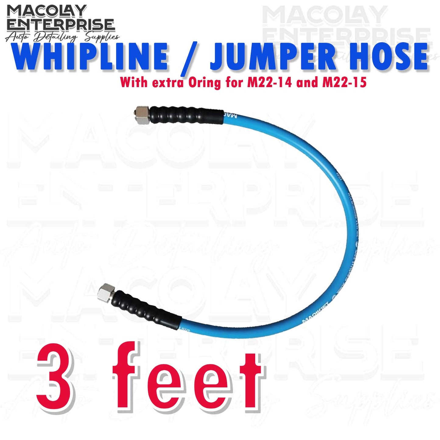 PA-018 Whipline Hose or Jumper Hose for Pressure washer Setup with Stainless Fittings