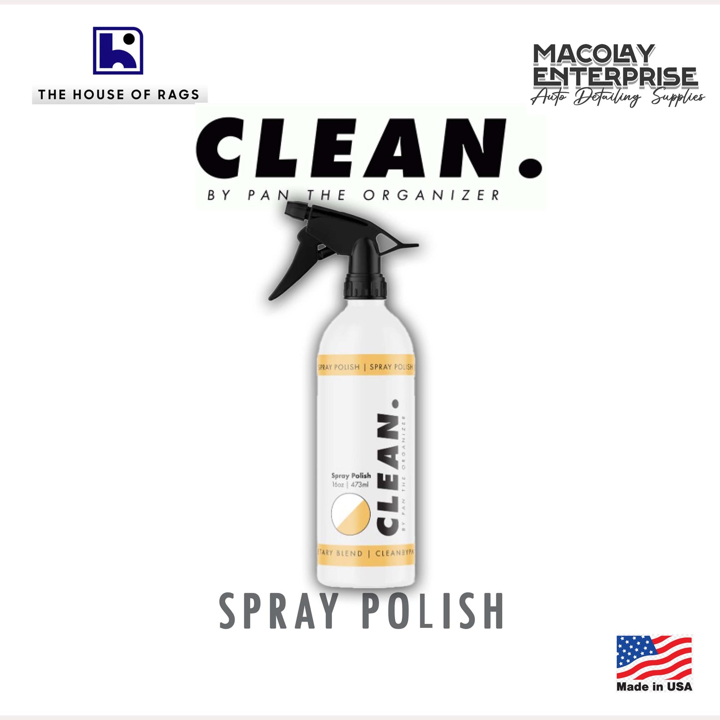 CLEAN. by Pan the Organizer Spray Polish 16oz