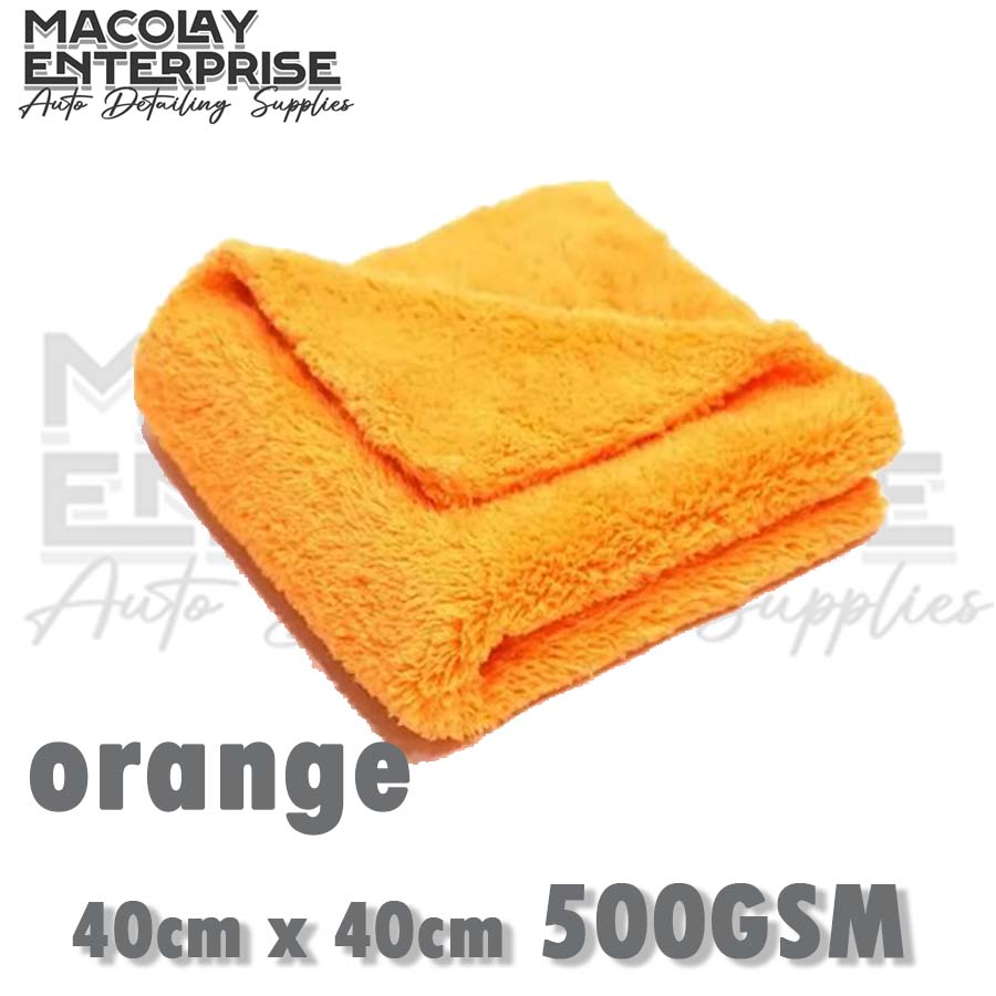 500gsm 16x16-in Soft Edgeless Microfiber Car Buffing Towel