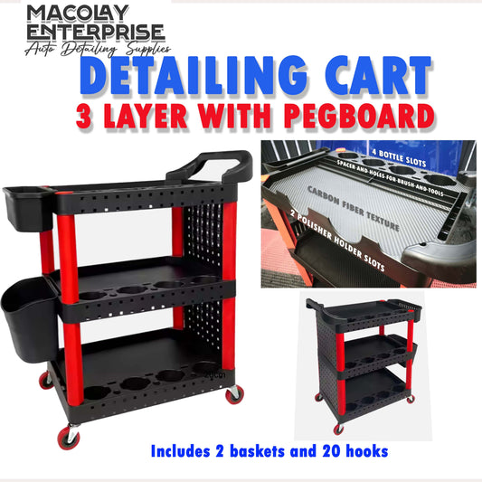 MG-024 Detailing Cart with Peg board, 20 pegs and 2 baskets