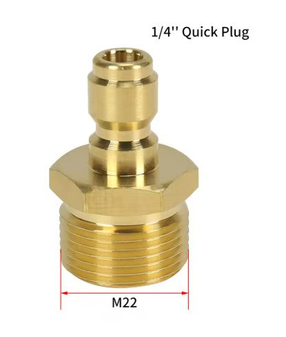 F10 Pressure Washer M22  male to 1/4 or 3/8 QC Fittings