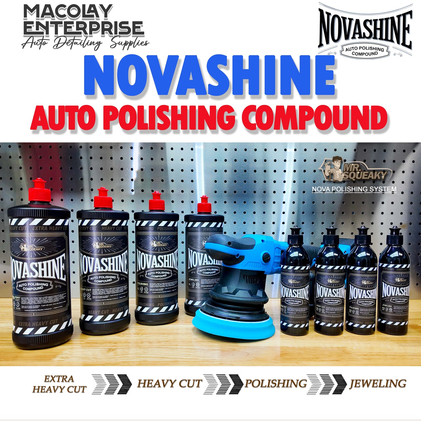 NovaShine Compounds Extra Heavy Cut, Heavy Cut, Polish
