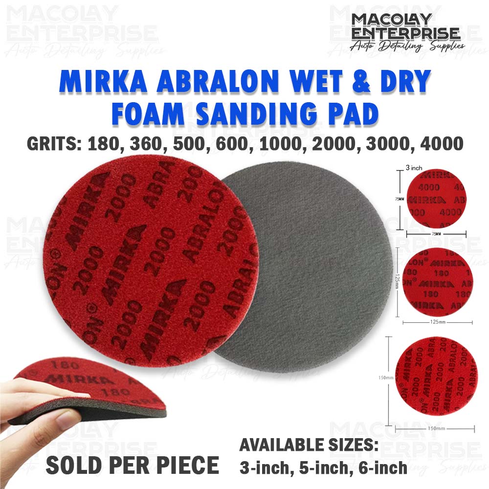 PO-024 Mirka Abralon Wet and Dry Foam Sanding Disc, Sanding Pad