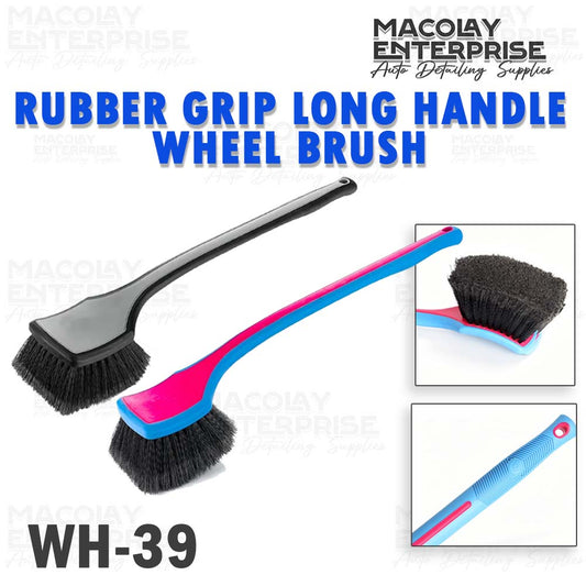 WH-39 Long Rubber Handle Fender Tire Soft Flagged Bristle Brush