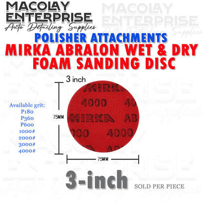 PO-024 Mirka Abralon Velcro Type Wet and Dry Foam Sanding Disc