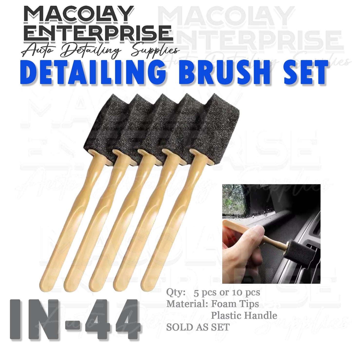 IN-44 Ceramic Coating Applicator Foam Tip Coating Stick Brush
